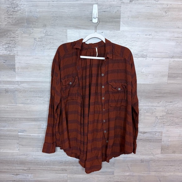Free People Tops - Free People "We The Free" Striped Button Down